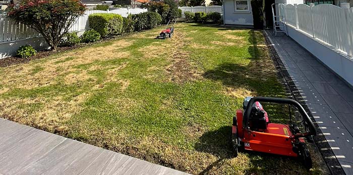 Scarification de pelouse à Calais